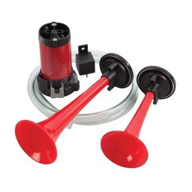 2 Borulu Kompresörlü Havalı Korna Kırmızı