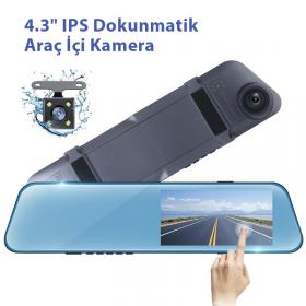 4.3" inch IPS Dokunmatik Araç İçi Ekranlı Ayna