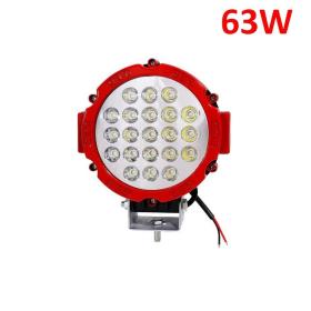 63W CRE Power Led Üniversal Yuvarlak Sis Lambası 21 Ledli Kırmızı