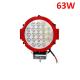 63W CRE Power Led Üniversal Yuvarlak Sis Lambası 21 Ledli Kırmızı
