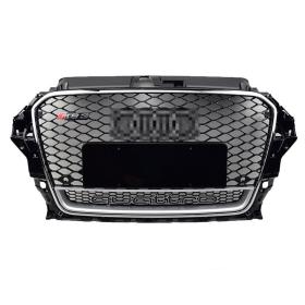 Audi A3 RS3 2012-2016 Quattro Yazılı Kromlu Siyah Panjur