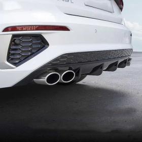 Audi A3 Sedan Difüzör 2021+ Sağ Sol Çift Çıkış Piano Black