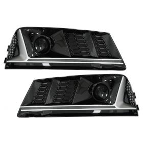 Audi A4 B9 Sedan 2016-2018 RS4 Dizayn Silver Mercekli Sis Kapağı