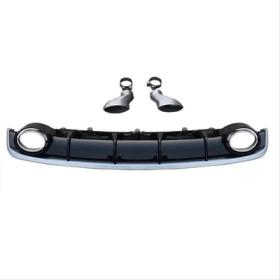 Audi A7 2016-2018 İçin Uyumlu RS7 Difüzör (Siyah- Gri Çizgi)