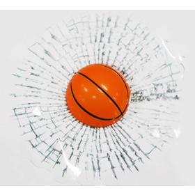 Basketbol Toplu 3 Boyutlu Kırık Cam Sticker