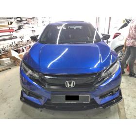 Honda Civic 2016 FC5-S (3 Parça) Tampon Altı Ön Ek Race P. Black