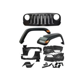 Jeep Wrangler Jk 2007-2017 İçin Uyumlu 2019+ JL Makyajlama (Panjur+Dodik+Çamurluk+Davlunbaz+Led)