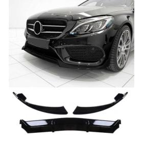Mercedes W205 2015-2018 C Serisi Ön Lip Uyumlu - Piano Black (parlak siyah)