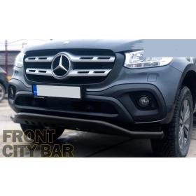 Mercedes X-Class 2017+ Uyumlu Off Road Saclı Ön Koruma Ön Tampon Koruma Demiri Siyah GloPlus AQM4WD