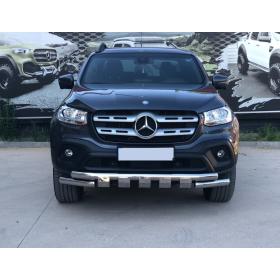Mercedes X-Class 2017+ Uyumlu Off Road Krom Ön Koruma Ön Tampon Koruma Demiri Krom Glocity AQM4WD