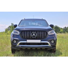 Mercedes X-Class 2017+ Uyumlu Off Road Siyah Ön Koruma Ön Tampon Koruma Demiri Krom Glocity AQM4WD
