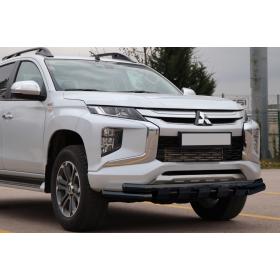 Mitsubishi L200 2007+ Off Road Siyah Ön Koruma Ön Tampon Koruma Demiri Krom Glocity AQM4WD