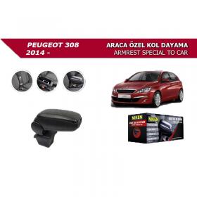 Peugeot 308 2014- Araca Özel Kol Dayama Siyah