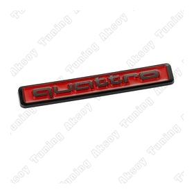 Audi Quattro Yapıştırma Kırmızı-Siyah Bagaj ve Çamurluk Logosu
