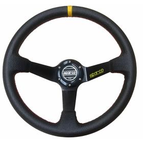 Sparco Spor Direksiyon Ofsetli Siyah Sarı Deri