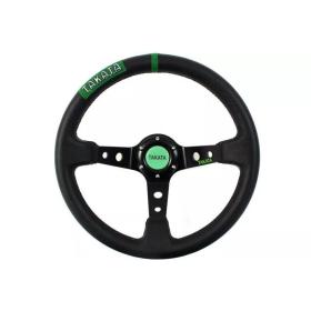 Takata Spor Direksiyon Ofsetli Siyah Deri