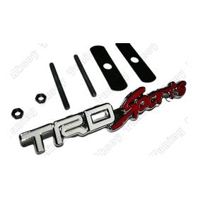 TRD Sports Beyaz-Kırmızı Metal Panjur Logosu