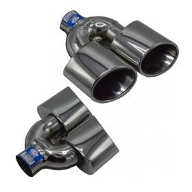 Üniversal Oval Yan Açılı Sol Çift Çıkış Krom Egzoz Ucu 120x80mm