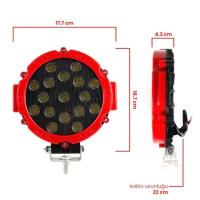51W CRE Power Led Üniversal Yuvarlak Sis Lambası 17 Ledli Kırmızı