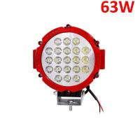 63W CRE Power Led Üniversal Yuvarlak Sis Lambası 21 Ledli Kırmızı