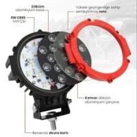 51W CRE Power Led Üniversal Yuvarlak Sis Lambası 17 Ledli Kırmızı