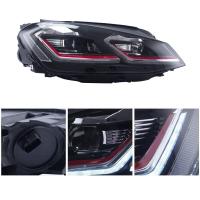 Volkswagen Golf 6 2008-2013 Uyumlu Yedek Parça 7.5 Style Kırmızı Şeritli Led Far Seti LAM-T102