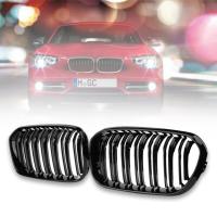 Bmw 1 Serisi F20-F21 2015- İçin Uyumlu Yedek Parça M Böbrek Çift Çizgi Panjur Piano Black