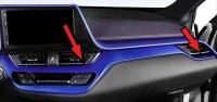 Toyota C-HR 2016-2019 Için Uyumlu Yedek Parça Konsol Alt Kaplama 2 Parça Mavi