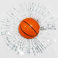 Basketbol Toplu 3 Boyutlu Kırık Cam Sticker