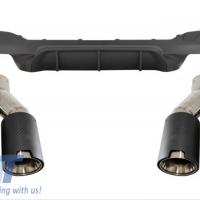 Bmw 5 Serisi G30 M5 Difüzör Ve M5 Egzoz Seti (Parlak Siyah Difüzör Ve Siyah Egzoz)