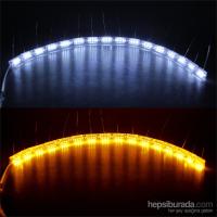 Kristal Gündüz Ledi Kayar Sinyalli (Beyaz/Turuncu)