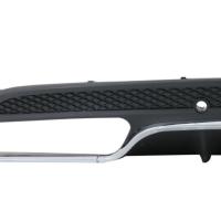 Mercedes Uyumlu W205 C Serisi Gümüş (Silver) Difüzör ve Egzoz Seti (AMG Sedan - Krom Trim)