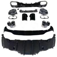 Mercedes Uyumlu W118 CLA 2019-2022 İçin CLA45 Difüzör ve Egzoz Seti (Siyah Egzoz İle)