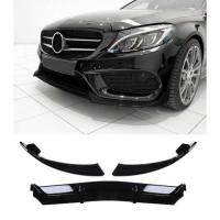 Mercedes W205 2015-2018 C Serisi Ön Lip Uyumlu - Piano Black (parlak siyah)
