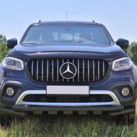 Mercedes X-Class 2017+ Uyumlu Off Road Siyah Ön Koruma Ön Tampon Koruma Demiri Krom Glocity AQM4WD