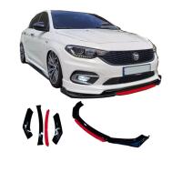 Üniversal 4 Parça Flaplı Ön Lip Piano Black ABS / (FC5 - KIRMIZI)